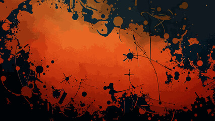 Abstract Expressionist Street Art Splatter: Energetic Composition of Neon Orange, Hot Pink, and Black Paint Drips. Urban Graffiti Bold, High-Contrast Digital and Modern Artwork