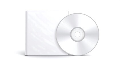 Blank CD DVD Disc with White Case Mockup Isolated.