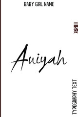 Aniyah  -Girl Name Minimal Elegant Cursive Typography Vector Art