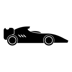 Black Silhouette Formula Race Car Icon Graphic