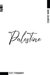 Palestine  -Country Name Modern Cursive Typography Text Lettering Design