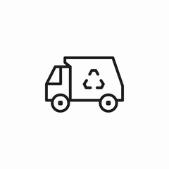 recycling garbage truck icon sign vector