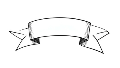 Black and white vintage banner, sketched design with space for text, isolated on a black background