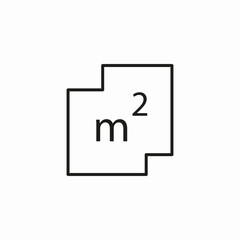 square meters area icon sign vector