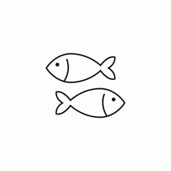 two swimming fish icon sign vector