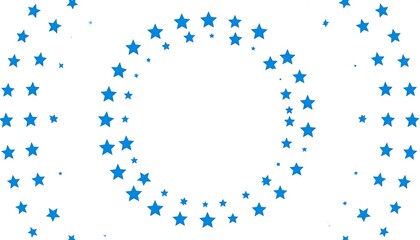 Blue Stars Forming a Circular Pattern on White Background.