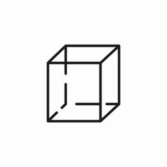 wireframe 3d cube icon sign vector