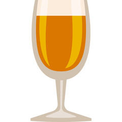 A pixel art glass filled with golden amber liquid on a transparent background