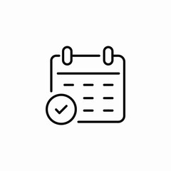 calendar schedule checked date icon sign vector
