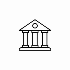 classical bank building icon sign vector