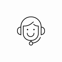 customer service headset smiley icon sign vector