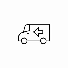 Fototapeta premium delivery van with arrow icon sign vector