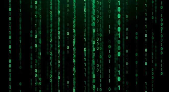 Binary Code Rain Matrix Style Digital Background