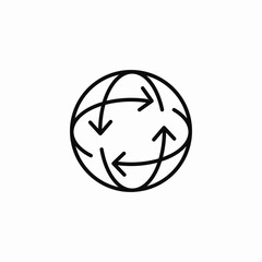 global rotation arrows icon sign vector