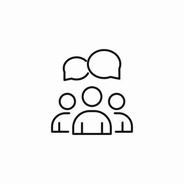 group discussion speech bubbles icon sign vector
