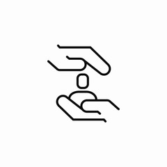 hands protecting person icon sign vector