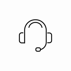 headset customer support icon sign vector