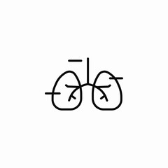 human lungs respiratory system icon sign vector
