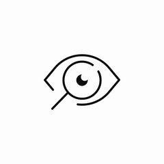 magnifying glass eye icon sign vector