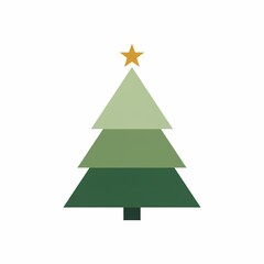 Obraz premium Tiny Christmas tree icon made of overlapping triangles