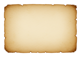 Old parchment paper texture isolated, antique scroll background for treasure map or vintage document design PNG