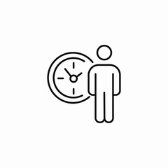 time management clock icon sign vector