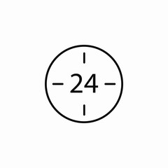 twenty four hours clock icon sign vector