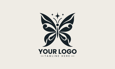 Obraz premium Creative butterfly and star logo representing harmony and imagination in elegant vector illustration