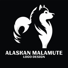 Fototapeta premium Alaskan Malamute Vector Logo Design