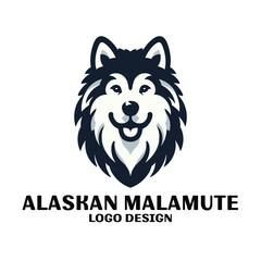 Alaskan Malamute Vector Logo Design