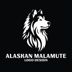 Fototapeta premium Alaskan Malamute Vector Logo Design