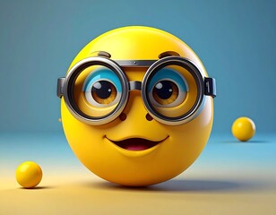 Smiling yellow emoji with glasses