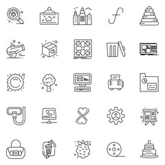 Line art icons in a ninepanel grid