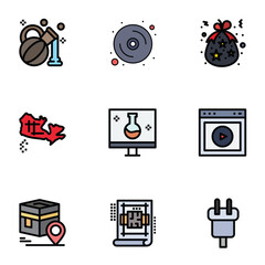 Modern Eco and Biology Icons Vector Set