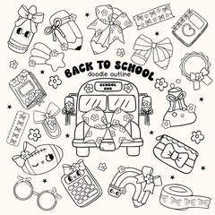Back to school themed coloring page art