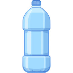 Pixel Art Blue Water Bottle With Clear Liquid And Blue Cap Transparent Background For Digital Use