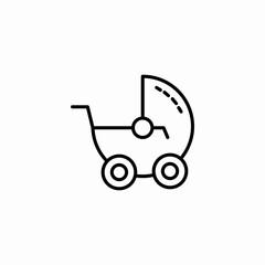 baby pram stroller icon sign vector
