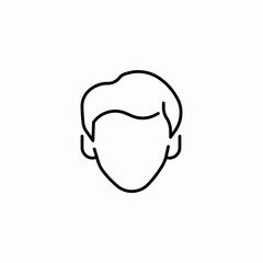 classic side part hair icon sign vector