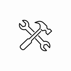 crossed tools repair icon sign vector