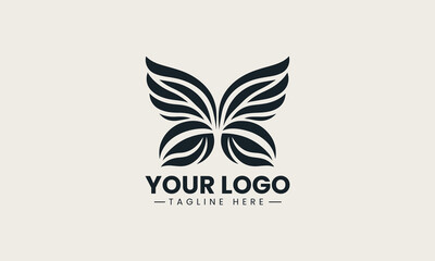 Iconic butterfly logo representing freedom and elegance in minimalist modern vector illustration design