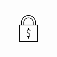 financial security lock icon sign vector