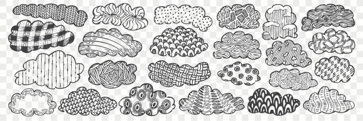 Hand drawn clouds with various textures