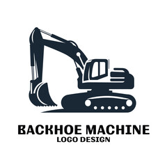 Backhoe Machine Vector Logo Design