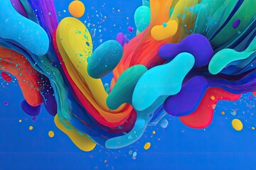 Abstract vibrant fluid forms