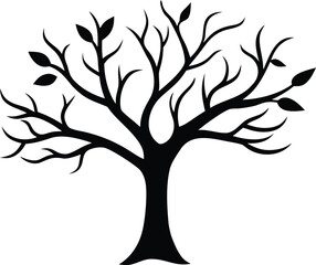 tree branch silhouette vector illustration design