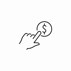 hand clicking dollar icon sign vector