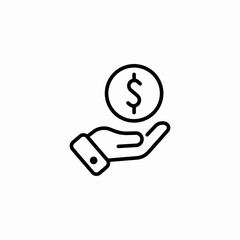 hand holding money icon sign vector