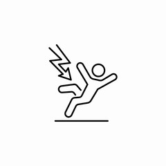 Fototapeta premium lightning striking person icon sign vector