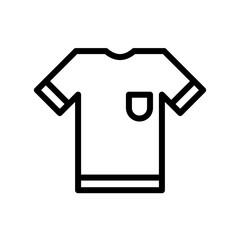 Vector T-shirt Icon – Minimalist Clothes Line Art Symbol for Fashion, Apparel, Wardrobe, Shopping, and Retail Design