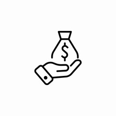 money bag hand icon sign vector